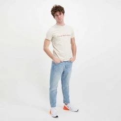 CALVIN KLEIN JEANS T-SHIRT TWO TONE MONOGRAM Bianco -Strada Moda calvin klein jeans j30j320717 t shirt two tone monogram casual uomo 044628401 acf 5