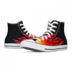 CONVERSE CHUCK TAYLOR ALL STAR HI FLAME Nero 11 CONVERSE CHUCK TAYLOR ALL STAR HI FLAME Nero -Strada Moda converse 171130c chuck taylor all star hi flame tutte sneaker uomo 042087301 blfl 4
