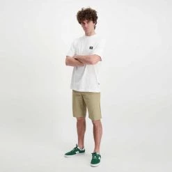 DICKIES BERMUDA SLIM WORK SHORT FLEX Beige -Strada Moda dickies dk0a4xpqkhk bermuda slim work short flex street style uomo 044706601 khk 6