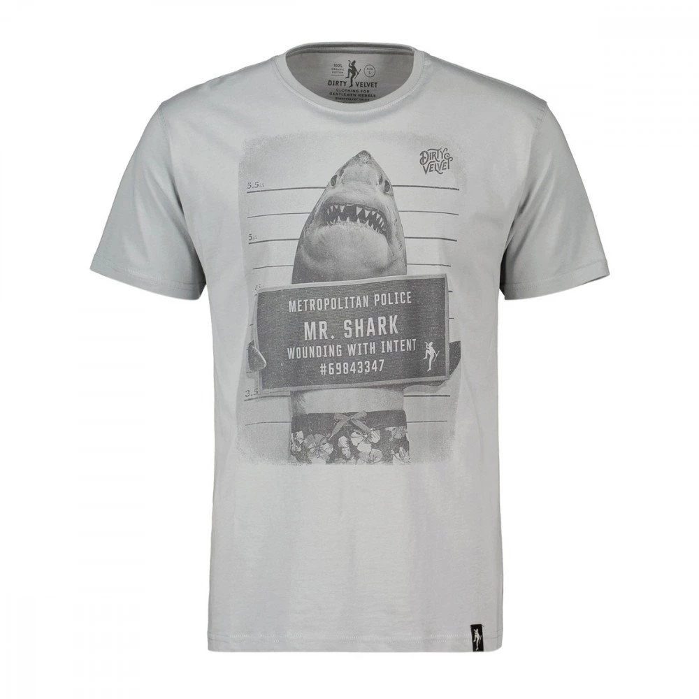 DIRTY VELVET T-SHIRT MR. SHARK Grigio 3 DIRTY VELVET T-SHIRT MR. SHARK Grigio