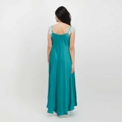 DIXIE ABITO SPALLINE PLUME DONNA Verde -Strada Moda dixie agu8iat abito spalline plume donna casual donna 045469001 1703 4