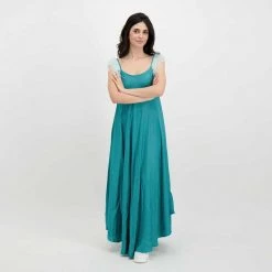 DIXIE ABITO SPALLINE PLUME DONNA Verde -Strada Moda dixie agu8iat abito spalline plume donna casual donna 045469001 1703 6