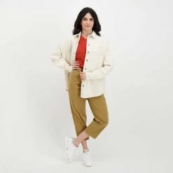 DIXIE CAMICIA IN DENIM OVERSIZE DONNA Bianco -Strada Moda dixie c142t027 camicia in denim oversize donna casual donna 045838001 1140 6