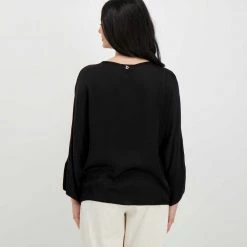 DIXIE BLUSA MANICHE SVASATE DONNA Nero -Strada Moda dixie c885t017 blusa maniche svasate donna casual donna 045470301 1900 4