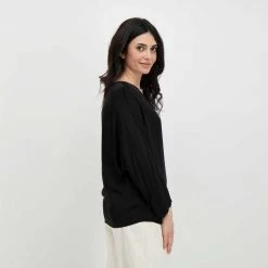 DIXIE BLUSA MANICHE SVASATE DONNA Nero -Strada Moda dixie c885t017 blusa maniche svasate donna casual donna 045470301 1900 5