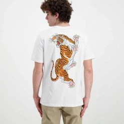 DOLLY NOIRE T-SHIRT TIGRE Bianco -Strada Moda dolly noire pe22 t shirt tigre street style uomo 044716001 01 4