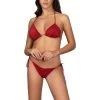 EFFEK BIKINI DRAPPEGGIATO TRIANGOLO E SLIP REGOLABILE DONNA Bordeaux