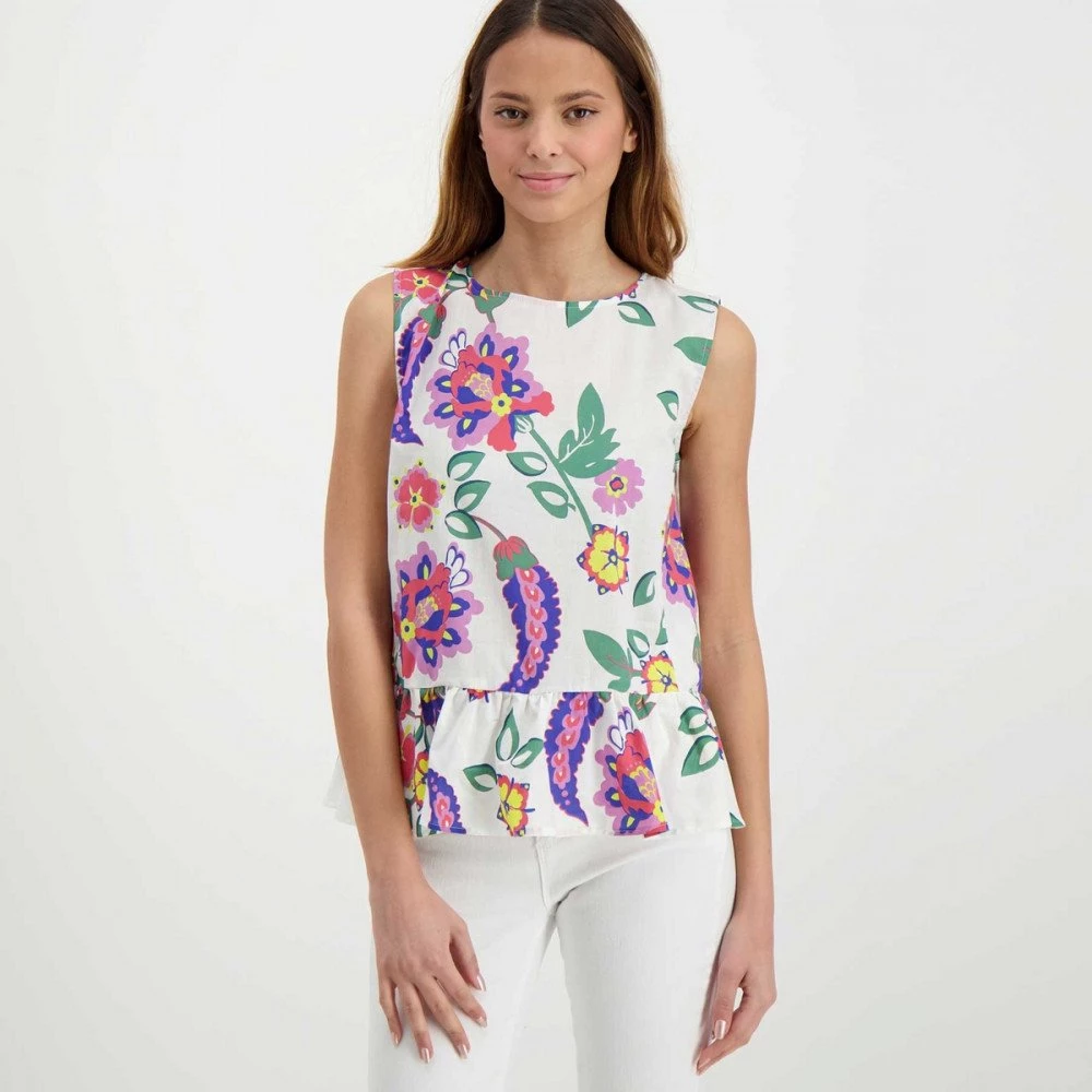 EMME MARELLA BLUSA SMANICATA CON BALZA ALBANO DONNA Bianco 5 EMME MARELLA BLUSA SMANICATA CON BALZA ALBANO DONNA Bianco - immagine 3