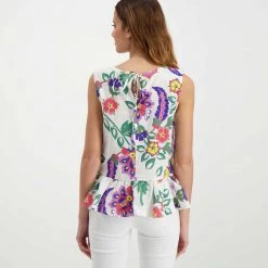 EMME MARELLA BLUSA SMANICATA CON BALZA ALBANO DONNA Bianco 11 EMME MARELLA BLUSA SMANICATA CON BALZA ALBANO DONNA Bianco -Strada Moda emme marella abano blusa smanicata con balza albano donna casual donna 044636101 007 4