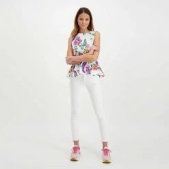 EMME MARELLA BLUSA SMANICATA CON BALZA ALBANO DONNA Bianco 13 EMME MARELLA BLUSA SMANICATA CON BALZA ALBANO DONNA Bianco -Strada Moda emme marella abano blusa smanicata con balza albano donna casual donna 044636101 007 6