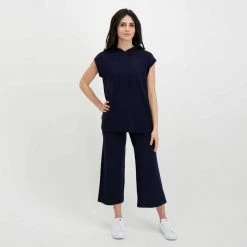 EMME MARELLA PANTALONI IN MAGLIA CARTA DONNA Blu -Strada Moda emme marella carta pantaloni in maglia carta donna casual donna 044637801 009 6