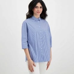 EMME MARELLA CAMICIA COZZA DONNA Bianco, Blu -Strada Moda emme marella cozza camicia cozza donna casual donna 044638001 007 3