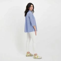 EMME MARELLA CAMICIA COZZA DONNA Bianco, Blu -Strada Moda emme marella cozza camicia cozza donna casual donna 044638001 007 6