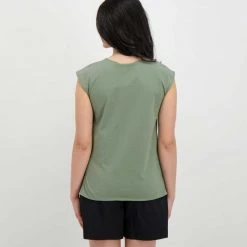 EMME MARELLA CAMICIA SMANICATA LINO COTONE DIRITTO DONNA Verde -Strada Moda emme marella diritto camicia smanicata lino cotone diritto donna casual donna 044638801 007 4