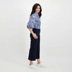 EMME MARELLA PANTALONI CROP IN JERSEY FILOVIA DONNA Blu -Strada Moda emme marella filovia pantaloni crop in jersey filovia donna casual donna 044639401 005 6