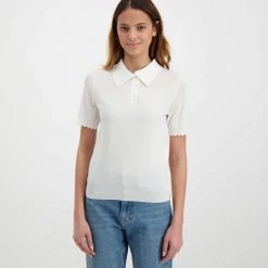 EMME MARELLA POLO IN FILO FLO DONNA Bianco -Strada Moda emme marella flo polo in filo flo donna casual donna 044639601 001 3