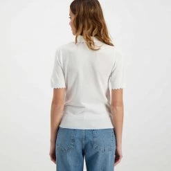 EMME MARELLA POLO IN FILO FLO DONNA Bianco -Strada Moda emme marella flo polo in filo flo donna casual donna 044639601 001 4