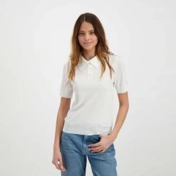 EMME MARELLA POLO IN FILO FLO DONNA Bianco -Strada Moda emme marella flo polo in filo flo donna casual donna 044639601 001 5