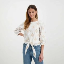 EMME MARELLA BLUSA NODO FREDA DONNA Bianco -Strada Moda emme marella freda blusa nodo freda donna casual donna 044639701 001 5