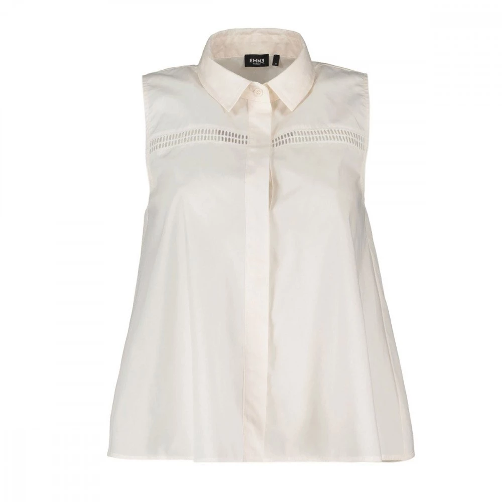 EMME MARELLA CAMICIA SMANICATA TRAFORATA FUOCO DONNA Bianco 3 EMME MARELLA CAMICIA SMANICATA TRAFORATA FUOCO DONNA Bianco