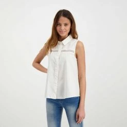 EMME MARELLA CAMICIA SMANICATA TRAFORATA FUOCO DONNA Bianco 12 EMME MARELLA CAMICIA SMANICATA TRAFORATA FUOCO DONNA Bianco -Strada Moda emme marella fuoco camicia smanicata traforata fuoco donna casual donna 044639801 001 5