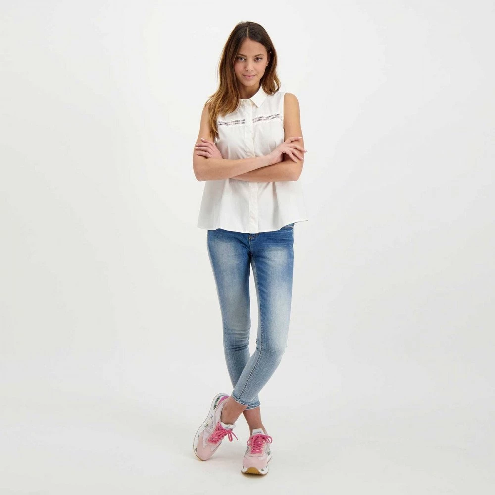 EMME MARELLA CAMICIA SMANICATA TRAFORATA FUOCO DONNA Bianco 8 EMME MARELLA CAMICIA SMANICATA TRAFORATA FUOCO DONNA Bianco - immagine 6