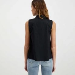 EMME MARELLA CAMICIA SMANICATA TRAFORATA FUOCO DONNA Nero -Strada Moda emme marella fuoco camicia smanicata traforata fuoco donna casual donna 044639901 018 4