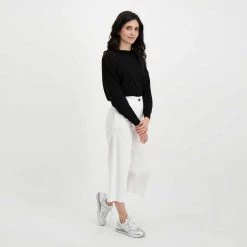 EMME MARELLA PANTALONI CROP GRIM DONNA Bianco -Strada Moda emme marella grim pantaloni crop grim donna casual donna 044640601 007 6