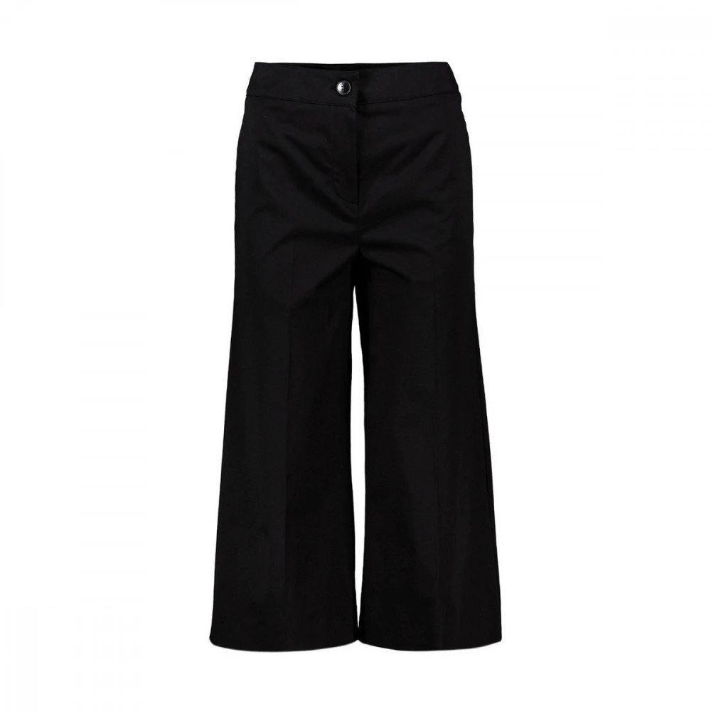 EMME MARELLA PANTALONI CROP IN RASO DI COTONE GRIM DONNA Nero