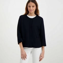 EMME MARELLA GIACCA CHANEL JOCKEY DONNA Blu -Strada Moda emme marella jockey giacca chanel jockey donna giacconi donna 044641401 004 3