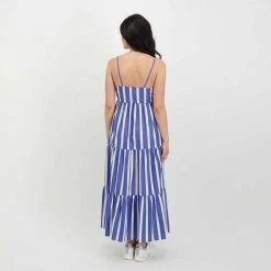 EMME MARELLA ABITO LUNGO SPALLINA LIETO DONNA Azzurro, Bianco -Strada Moda emme marella lieto abito lungo spallina lieto donna casual donna 044641701 012 4