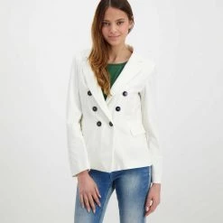 EMME MARELLA BLAZER DOPPIO PETTO IN JERSEY RIDGE DONNA Bianco -Strada Moda emme marella ridge blazer doppio petto in jersey ridge donna giacconi donna 044645001 003 3