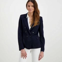 EMME MARELLA BLAZER DOPPIO PETTO IN JERSEY RIDGE DONNA Blu -Strada Moda emme marella ridge blazer doppio petto in jersey ridge donna giacconi donna 044645101 005 3