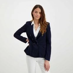 EMME MARELLA BLAZER DOPPIO PETTO IN JERSEY RIDGE DONNA Blu -Strada Moda emme marella ridge blazer doppio petto in jersey ridge donna giacconi donna 044645101 005 5