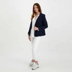 EMME MARELLA BLAZER DOPPIO PETTO IN JERSEY RIDGE DONNA Blu -Strada Moda emme marella ridge blazer doppio petto in jersey ridge donna giacconi donna 044645101 005 6