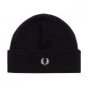FRED PERRY BEANIE IN LANA MERINO Nero -Strada Moda fred perry c9160 beanie in lana merino accessori uomo 041519701 102 1