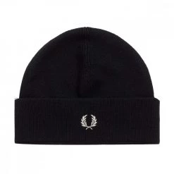 FRED PERRY BEANIE IN LANA MERINO Nero