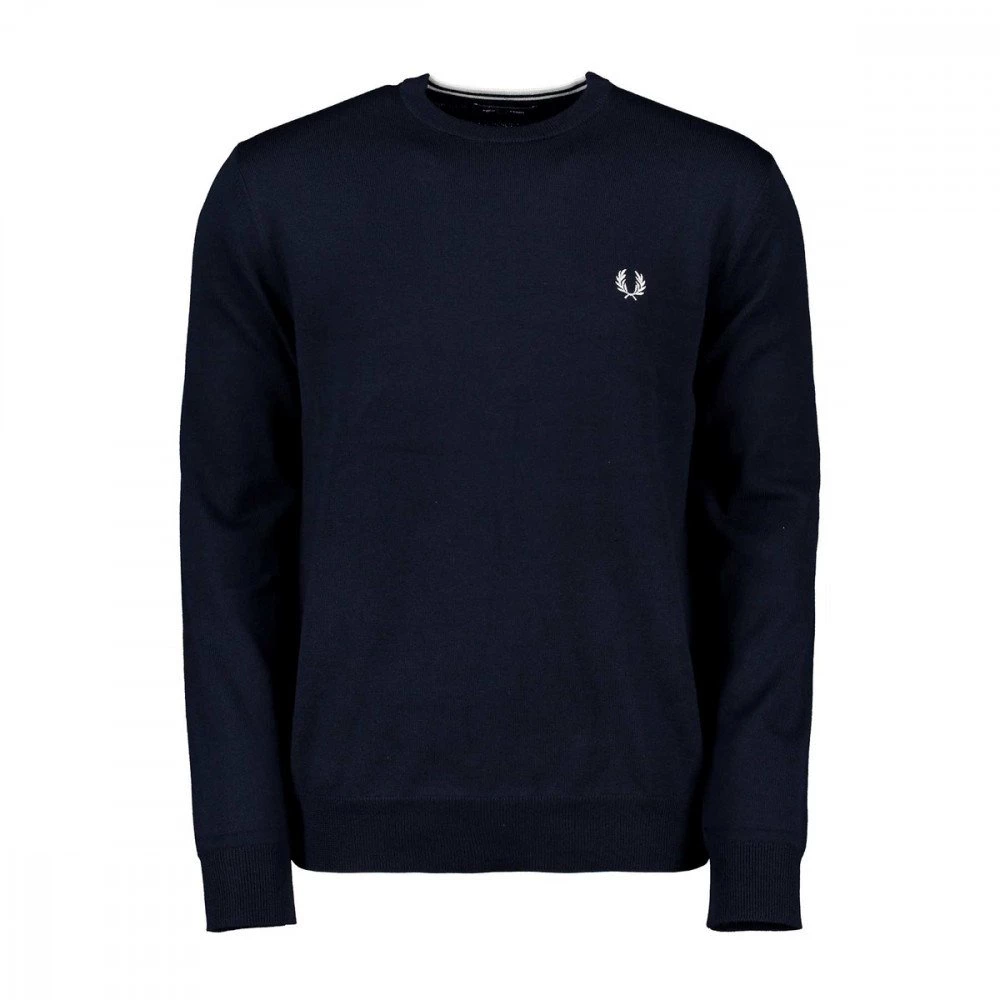 FRED PERRY MAGLIONE GIROCOLLO IN LANA E COTONE Blu 3 FRED PERRY MAGLIONE GIROCOLLO IN LANA E COTONE Blu