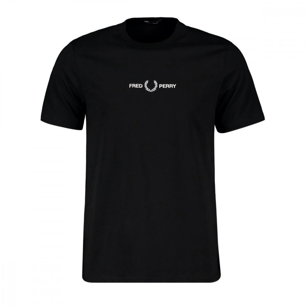 FRED PERRY T-SHIRT LOGO EMBROIDERED Nero 3 FRED PERRY T-SHIRT LOGO EMBROIDERED Nero