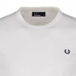 FRED PERRY T-SHIRT BASIC RINGER Bianco -Strada Moda fred perry m3519 t shirt basic ringer casual uomo 037023901 100 2