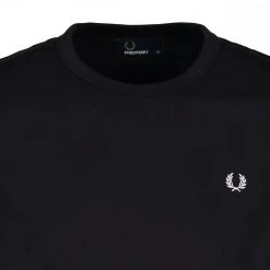 FRED PERRY T-SHIRT BASIC RINGER Nero -Strada Moda fred perry m3519 t shirt basic ringer casual uomo 037024001 102 2