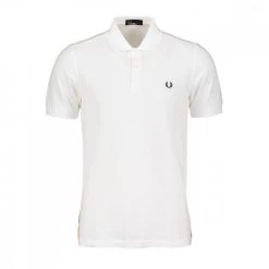 FRED PERRY Polo Slim Colletto Tinta Unita Bianco