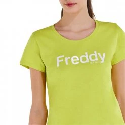 FREDDY T-SHIRT SCRITTA DONNA Giallo -Strada Moda freddy s2wtrt1 t shirt scritta donna sport style donna 045253101 d31w 4
