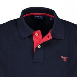 GANT Polo Collo E Logo A Contrasto Blu -Strada Moda gant 252105 polo collo e logo a contrasto casual uomo 033875301 433 4