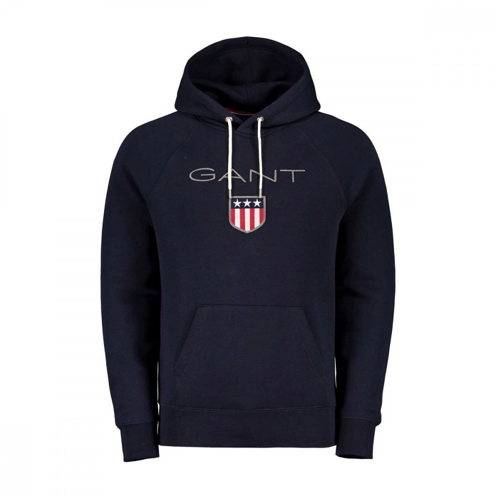 GANT FELPA CON CAPPUCCIO LOGO SHIELD Blu 3 GANT FELPA CON CAPPUCCIO LOGO SHIELD Blu