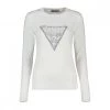 GUESS MAGLIONE GIROCOLLO LOGO DONNA Bianco