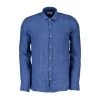 HANG ON CAMICIA IN LINO COLLO FRANCESE Blu -Strada Moda hang on m43b954 camicia in lino collo francese piccolo casual uomo 046272201 12 1