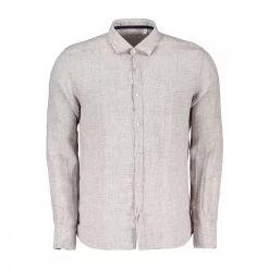 HANG ON CAMICIA IN LINO COLLO FRANCESE Marrone