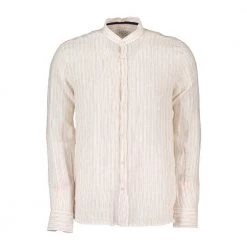 HANG ON CAMICIA IN LINO COLLO COREANA Bianco