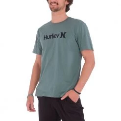 HURLEY T-SHIRT EVERYDAY WASHEDED SEASONAL OAO SOLID Verde -Strada Moda hurley 65mc0000130 t shirt everyday washeded seasonal oao solid street style uomo 044736801 sea 2